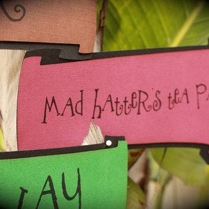 Mad Hatter's Tea Party/Alice in Wonderland SIGNS...Tim Burton's Alice in Wonderland inspired colors...NEW image 4