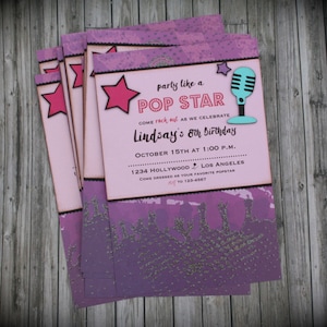 Party like a POP STAR Invitation