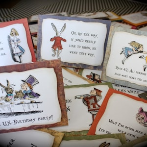 Alice in Wonderland/Mad Hatter Custom Placecards - Set of 4