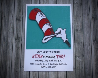 CAT in THE HAT Invitation