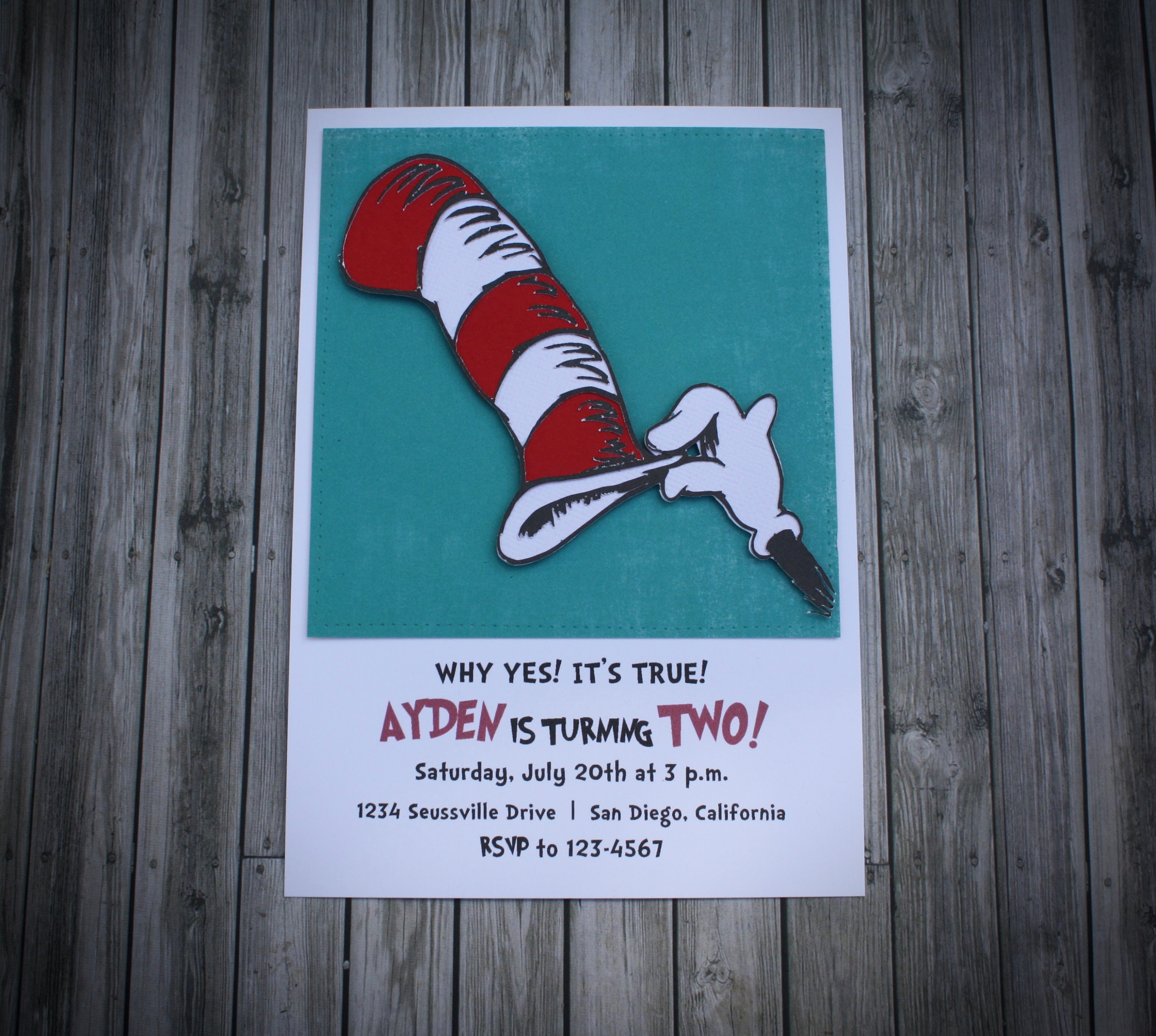 CAT in THE HAT Invitation
