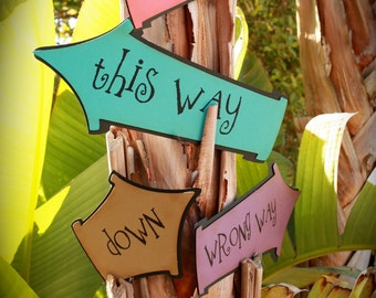 Alice in Wonderland (this way, that way) signs