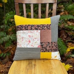 Hand Quilted Patchwork Pillow Cover