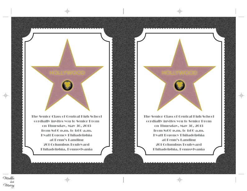 Printable Hollywood Walk of Fame Star Celebrity | Etsy