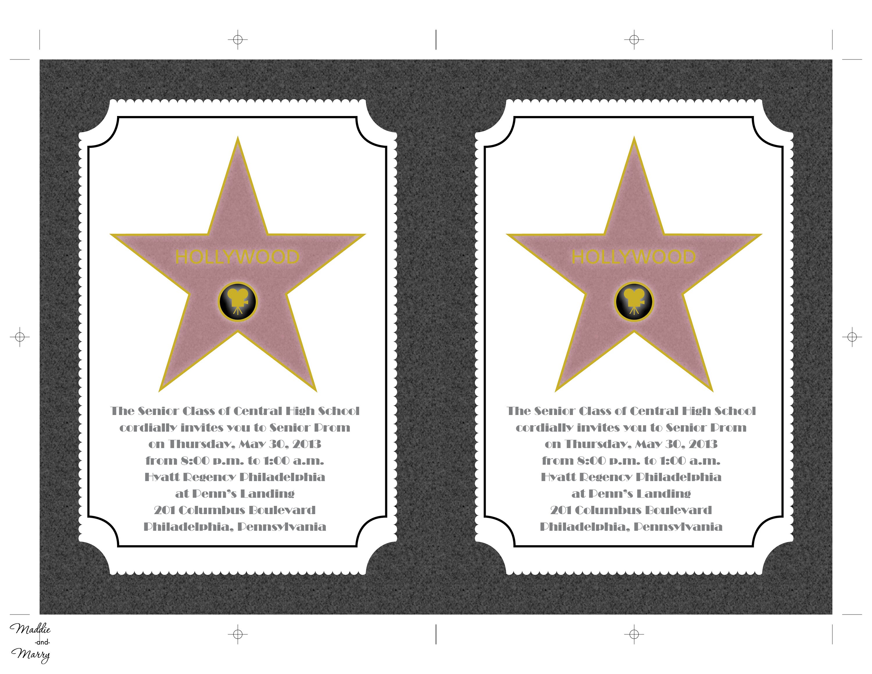 Printable Hollywood Walk of Fame Star Celebrity Etsy