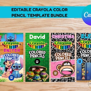 Back to School Colored Pencil Label Template – Editable in Canva - Instant Download