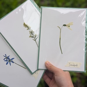 Minimalistische kaart met geperste bloem | Handgemaakt voor verjaardag, Moederdag, gefeliciteerd, feestdagen en elke andere gelegenheid | Gepersonaliseerde originelen