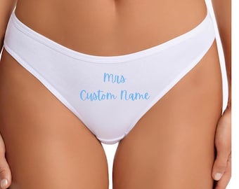 Personalized Wedding Lingerie, Personalized Thong, Bride Underwear, Custom Name Thong, Bridal Lingerie