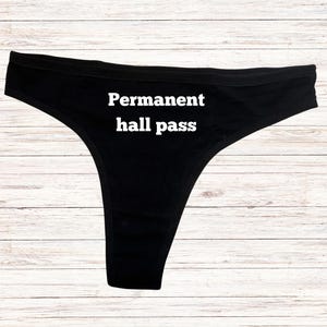 Permanent Hall Pass Thong, Hotwife Lifestyle Panty, Gifts for Hotwife, Swinger Underwear