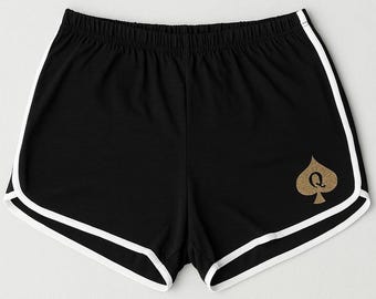 Sparkly QOS Booty Shorts, Queen of Spades Apparel, Snowbunny Clothing