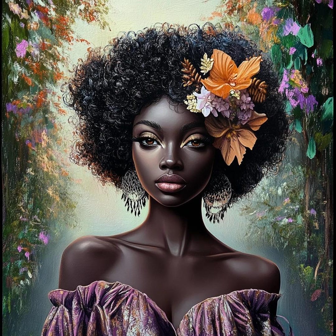 5 Hyperrealistic Digital Images of Black Women in Beautiful Anime ...
