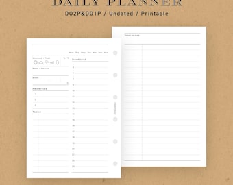 Pocket size | Daily Planner Inserts: Monday start (Printable PDF)