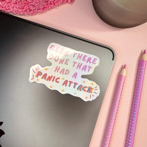 J'y suis allée, j'ai eu une attaque de panique sticker découpé | Sensibilisation à la santé des métaux | Cadeau humoristique | Cadeau ludique | Vinyle | Humour crise de panique