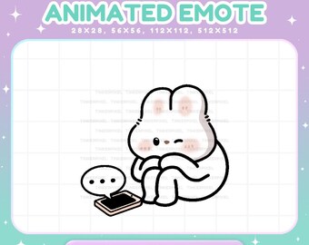 Bunny Twitch Emotes Animated, Waiting Rabbit Streamer Vtuber Chat Alert Decoration