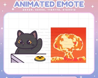 Black Cat Twich Emotes, Animated Kitty Explosion Fire Nuked Bomb Streamer Vtuber