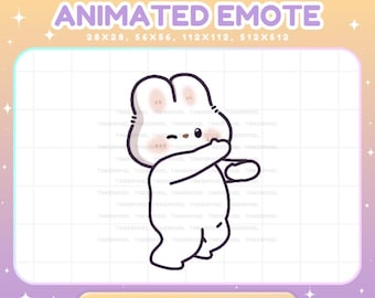 Animated Bunny Emote, Twitch Rabbit Animal Dancing Chill Vtuber Live Chat Emote