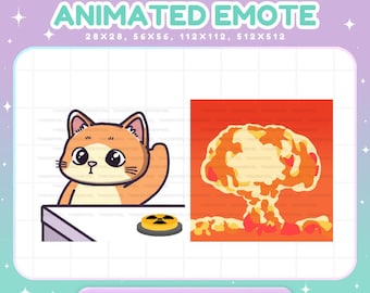 Orange Cat Twitch Emotes, Animated Kitty Stream Explosion Nuked Streamer Vtuber Chat