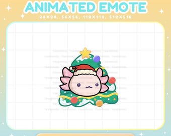 Axolotl Emote Twitch Animated, Christmas Tree Emotes For Streamer Vtuber