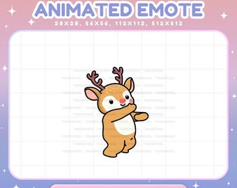 Animated Reindeer Christmas Emote , Dancing Chill Xmas VTuber Streamer Vtuber Live Chat Vibe