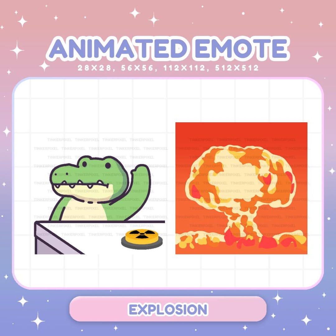 Crocodile Twitch Emotes Animated, Alligator Explosion Tnt Streamer ...