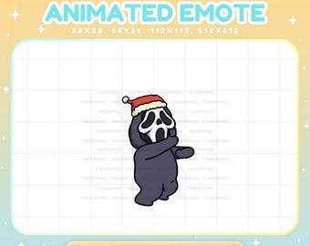Animated Ghost Christmas Emote , Dancing Chill Xmas VTuber Streamer Vtuber Live Chat Vibe