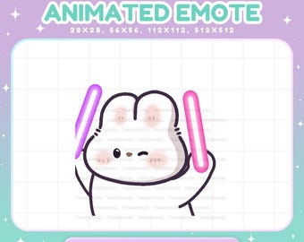 Emotes de Twitch de conejo bailando, alerta de chat de Vtuber para streamers de conejos bailando divertidos animados