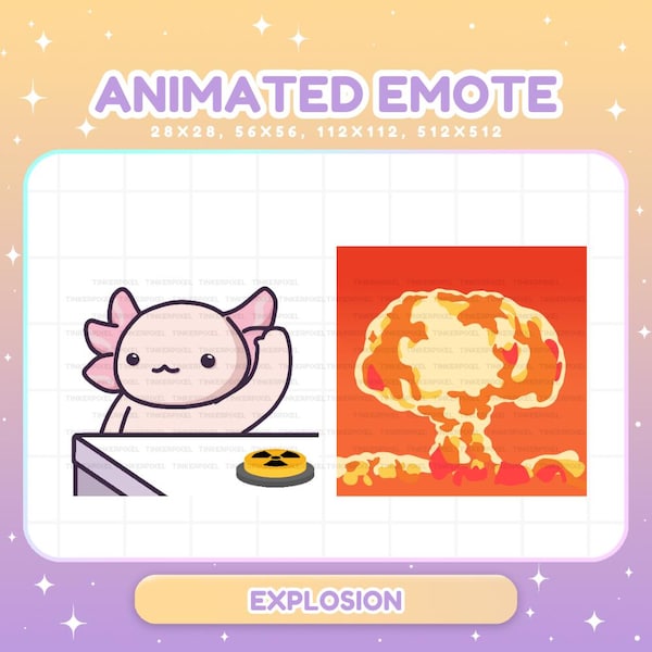 Axolotl Twitch Emotes Animated, Explosion Kick Youtube Discord Tiktok Obs Live Emote Chat