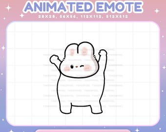 Emote de conejito animado, transmisión de VTuber con animales suaves, ambiente de chat en vivo de Vtuber