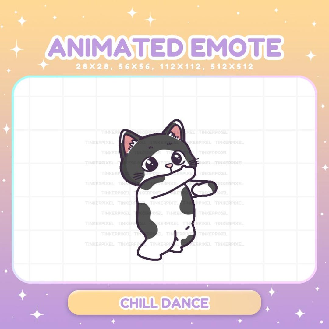 Animated Cat Emote, Twitch Dancing Chill Streamer Vtuber Live Chat Vibe ...