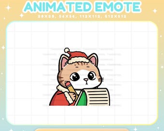 Cat Santa Christmas Emote, Twitch Animated Xmas List Kick Youtube Discord Tiktok