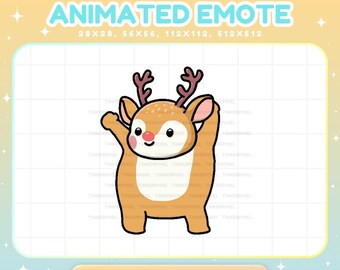 Christmas Reindeer Emote , Smooth Xmas VTuber Streamer Vtuber Live Chat Vibe