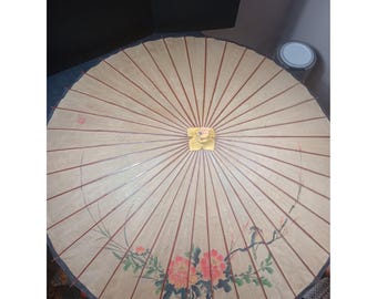 Paraguas asiático vintage retro de papel de arroz