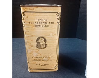 Lata antigua de compuesto blanqueador Hopkins fabricada por S.B. Penick & Company, a 1/4 de su capacidad, ¿de la década de 1930 aproximadamente? Lata de 1 libra.