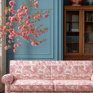 Tela de tapicería con estampado animal vintage rosa: decoración duradera para el hogar