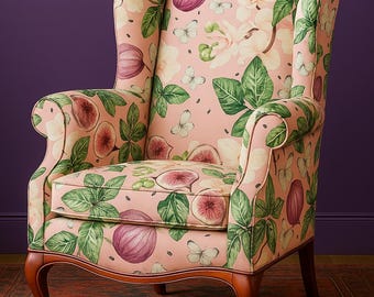 Pink Fig Floral Upholstery Fabric: Durable Home Decor