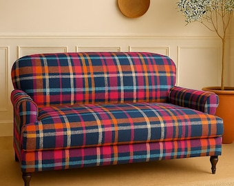 Karierter Polsterstoff, Rustikales Karo Tartan-Muster, Wohndeko als Meterware