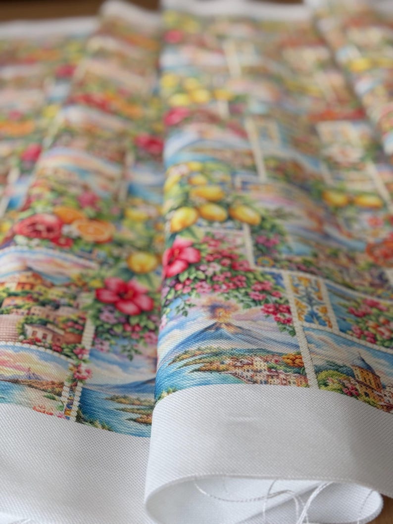 Italian Pattern Cloth Sicilian Lemon Floral Upholstery Fabric, Mediterranean Italian Pattern ...