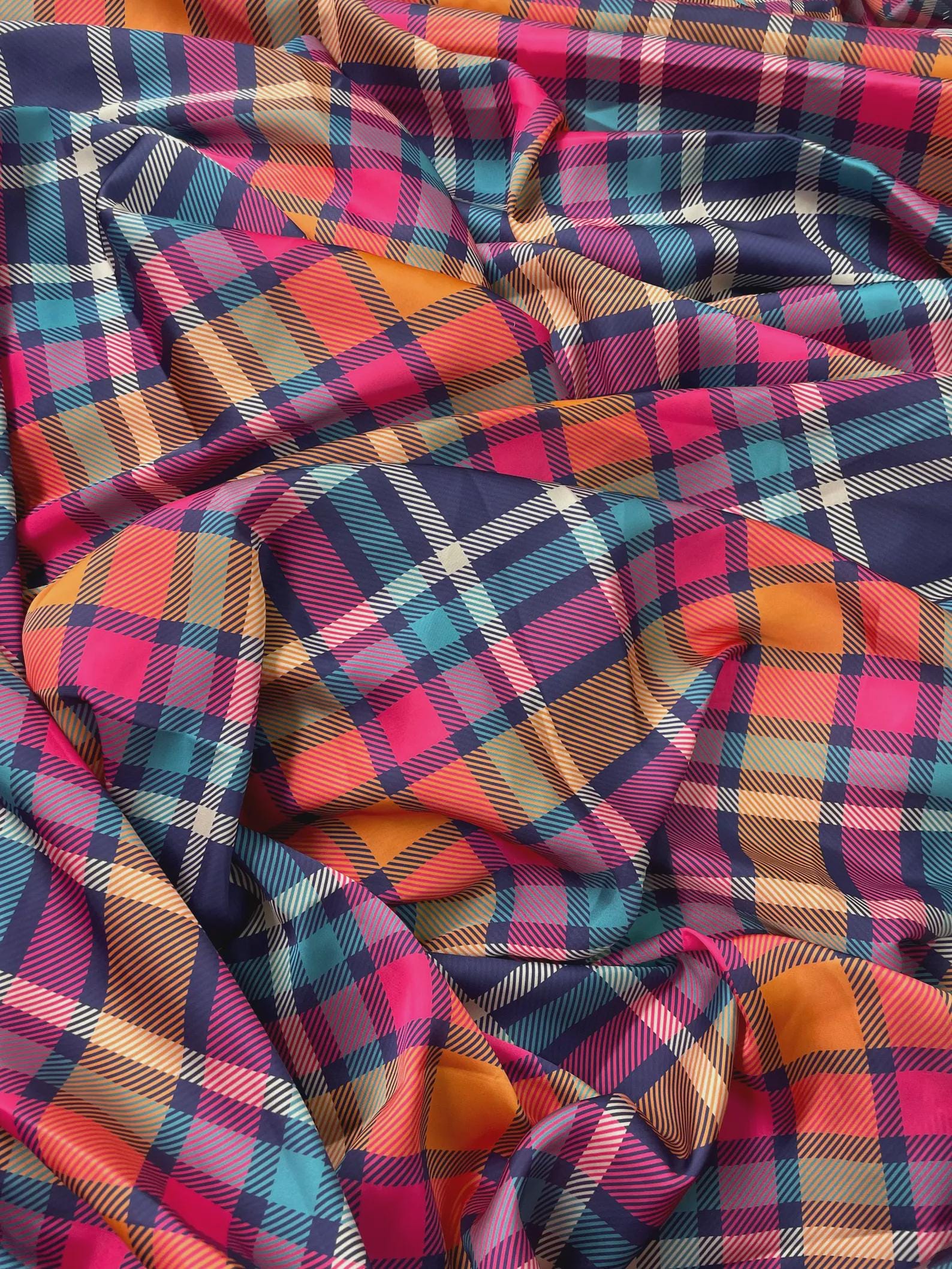 Plaid Upholstery Fabric, Rustic Tartan Check Pattern, Home Decor ...