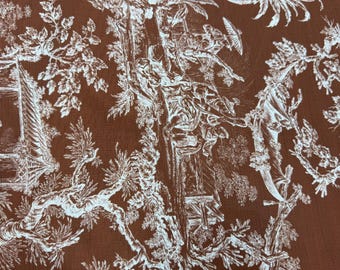 Toile de Jouy Upholstery - Linen Fabric by the Yard