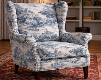 Toile de Jouy French Upholstery Fabric by yard