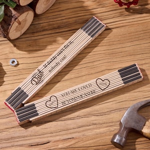 Personalisierte Zollstock für Papa, Gravur Zollstock, Papa Konstruktionslineal, Vatertagsgeschenke, Opa Geschenk, Geschenk für Ehemann, Bester Vater