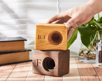 Personalized Wooden Phone Speaker,Phone Stand Passive Amplifier,Name Wooden Phone Stand,Wedding Gift,Birthday Gift,Groomsmen Gift for Him