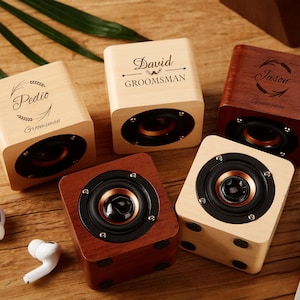 Altavoz Bluetooth personalizado, altavoz Bluetooth portátil grabado, audio para acampar, propuesta de padrinos de boda, regalo de despedida de soltero, regalo para él