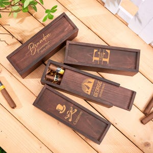 Caja de puros personalizada para regalos de padrinos de boda, caja de madera vacía personalizada, caja de puros para regalos, caja de madera para regalos de boda, propuesta de regalo para padrinos de boda, regalos para padrinos de boda