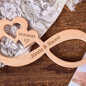 Personalisiertes Infinity Holzschild, Benutzerdefiniertes Infinity Zeichen, Unendlichkeitsschild mit Namen, ewige Liebe in Holz, Geschenk zum Valentinstag, Einweihungsgeschenk