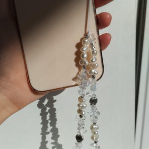 Cute Phone Charm, Customizable Phone Charm, Beaded Charm, Baroque Pearl Phone Charm, Y2K Phone Charm,Elegant Charm, Gift for her