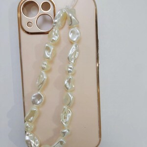 Cute Phone Charm, Phone Charm, Handmade Accessory, Beaded Charm, Baroque Pearl Phone Charm, Y2K Phone Charm, Elegant Phone Charm