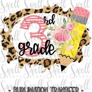 Back to School 5th Fifth Grade First Day Cheetah Leopard Print Flowers Sublimation Transfer Ready to Press Back to School 5th Fifth Grade First Day Cheetah Leopard Print Flowers Sublimation Transfer Ready to Press