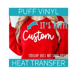  White Puff Vinyl Heat Transfer, 3D Puff Heat Transfer Vinyl  Sheets Iron on for Cricut, Foaming Heat Transfer Puffy HTV Vinyl for Heat  Press T Shirts DIY Clothes Fabric, Size 12”X10”