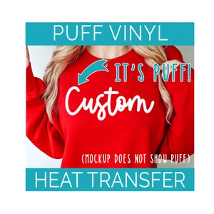  LOTOFUN Puff Vinyl Heat Transfer: 10x4ft White Color 3D Puff  HTV Roll Puffy Heat Transfer Vinyl Rolls Foaming Iron-on Vinyl for Cricut  T-Shirts Clothing